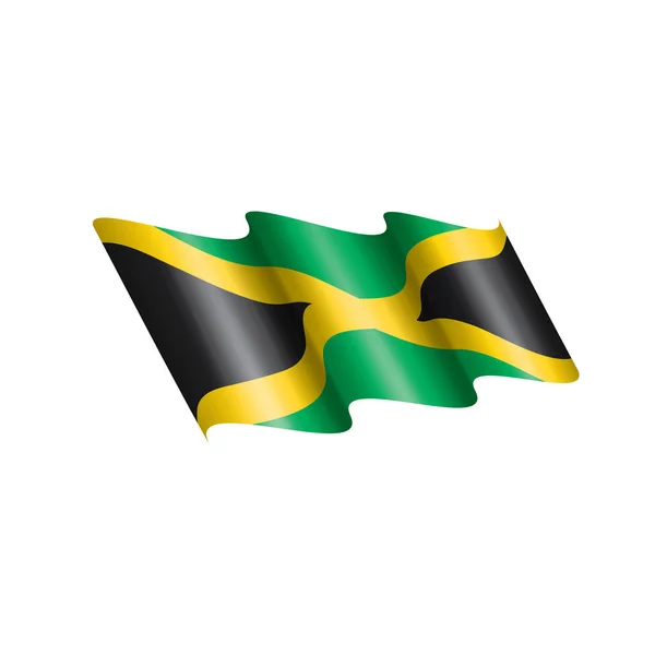 Jamaica vlag, vector illustratie op een witte achtergrond — Stockvector