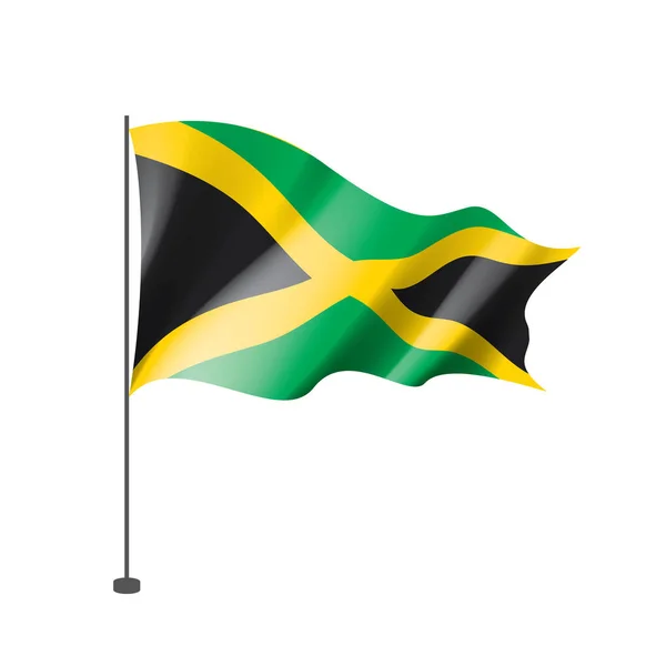 Jamaika-Flagge, Vektorabbildung auf weißem Hintergrund — Stockvektor