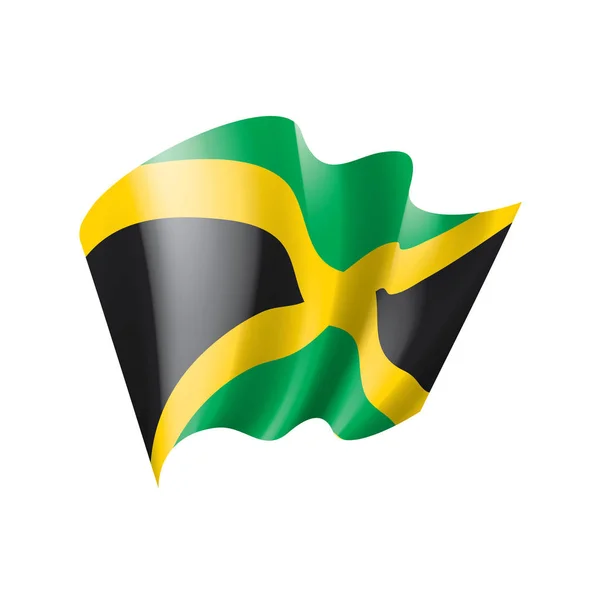 Jamajská vlajka, vektorová ilustrace na bílém pozadí — Stockový vektor