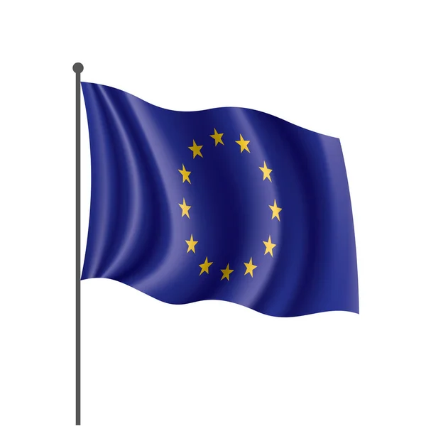 Drapeau Union Européenne Illustration Vectorielle Sur Fond Blanc — Image vectorielle
