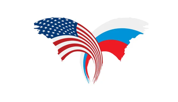 ロシアとアメリカの国旗。ベクトル図. — ストックベクタ