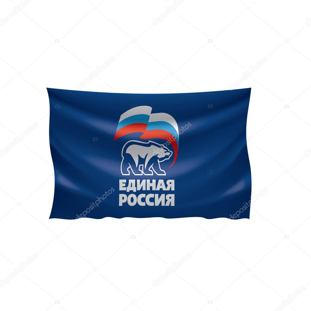 Flag with the inscription United Russia. Vector illustration on white background