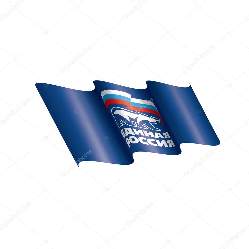 Flag with the inscription United Russia. Vector illustration on white background