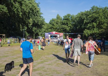 Mastrokosta göller Samara bölgesi Grushinskiy festival. Yaz güneşli günü, 11 Ağustos 2018