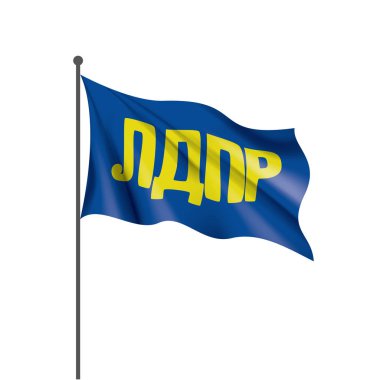 Rus liberal demokratik parti Ldpr. vektör çizim beyaz arka plan üzerinde bayrağı.