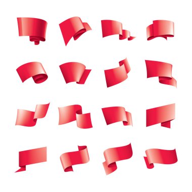 Beyaz bir arka plan üzerinde kırmızı bayrak sallıyor