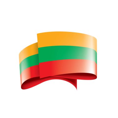 Litvanya bayrağı, beyaz arkaplanda vektör illüstrasyonu