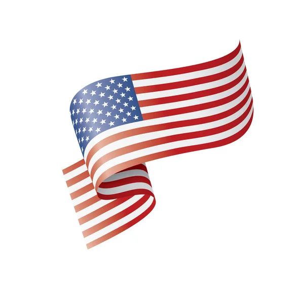 Флаг США, векторная иллюстрация на белом фоне — стоковый вектор