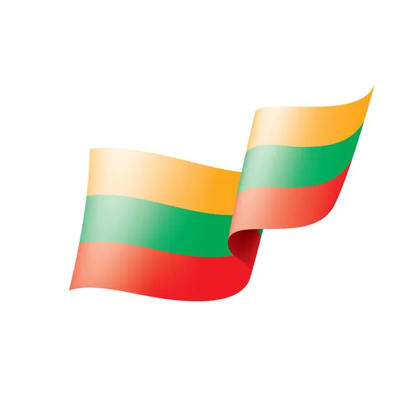 Litvanya bayrağı, beyaz arkaplanda vektör illüstrasyonu — Stok Vektör