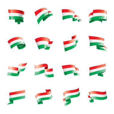 Beyaz arkaplanda Macaristan bayrağı, vektör illüstrasyonu