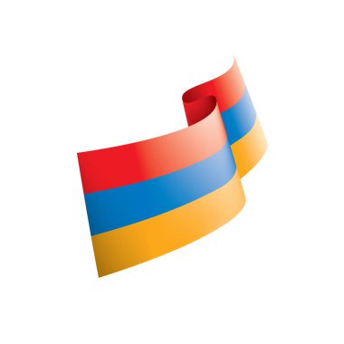 Beyaz arkaplanda Ermenistan bayrağı, vektör illüstrasyonu