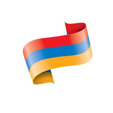 Beyaz arkaplanda Ermenistan bayrağı, vektör illüstrasyonu