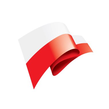 Polonya bayrağı, beyaz arkaplanda vektör illüstrasyonu