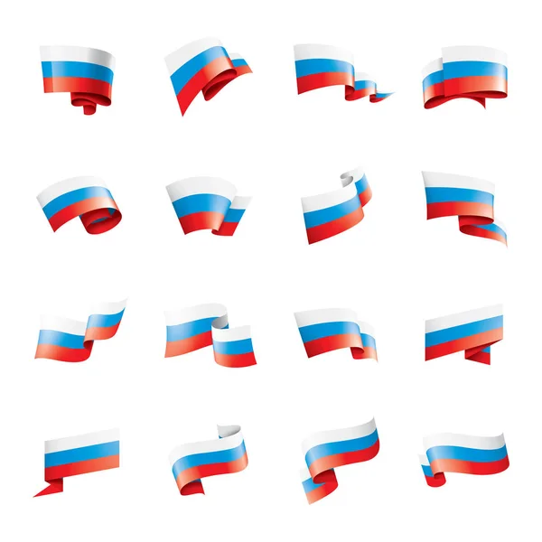 Bandera de Rusia, ilustración vectorial sobre fondo blanco — Vector de stock