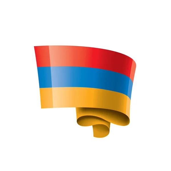 アルメニア国旗白い背景のベクトルイラスト — ストックベクタ