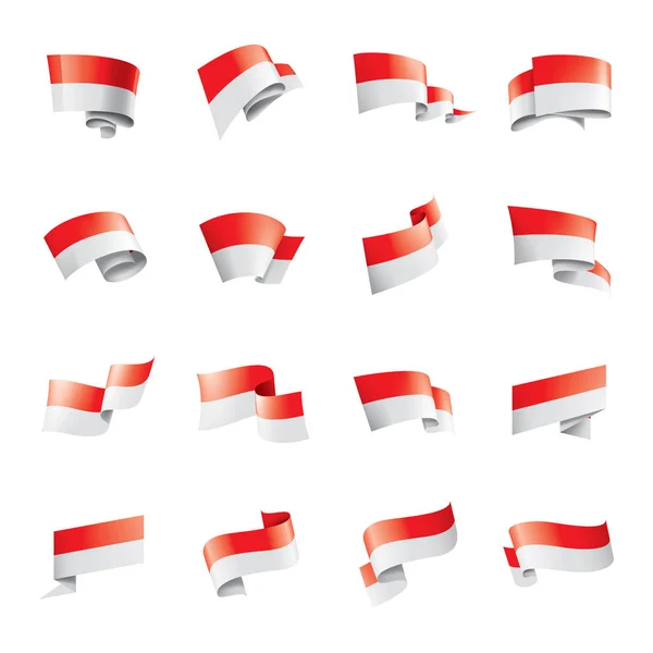 Beyaz arkaplanda Endonezya bayrağı, vektör illüstrasyonu — Stok Vektör