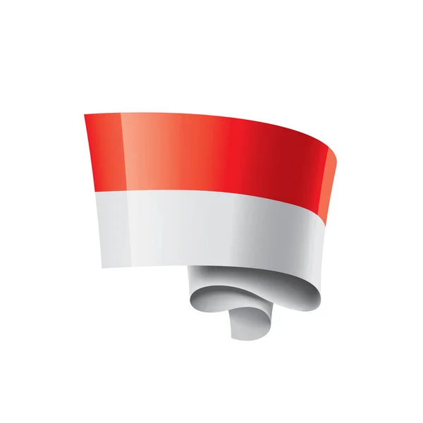 Indonesia bandiera, illustrazione vettoriale su sfondo bianco — Vettoriale Stock