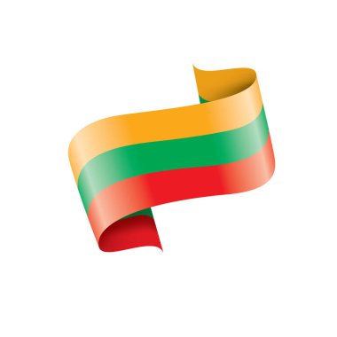 Litvanya bayrağı, beyaz arkaplanda vektör illüstrasyonu