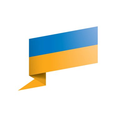 Beyaz arkaplanda Ukrayna bayrağı, vektör illüstrasyonu
