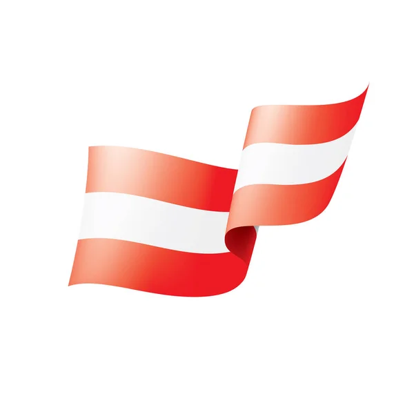 Austria bandiera, illustrazione vettoriale su sfondo bianco — Vettoriale Stock
