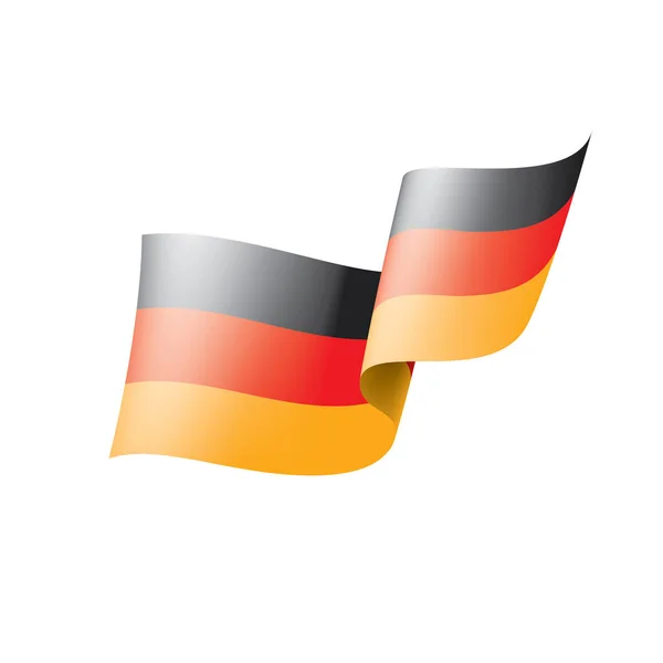 Beyaz arkaplanda Almanya bayrağı ve vektör illüstrasyonu — Stok Vektör