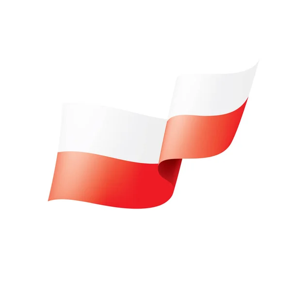Polen flagga, vektor illustration på en vit bakgrund — Stock vektor