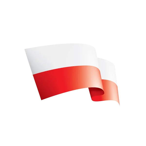 Polen vlag, vector illustratie op een witte achtergrond — Stockvector