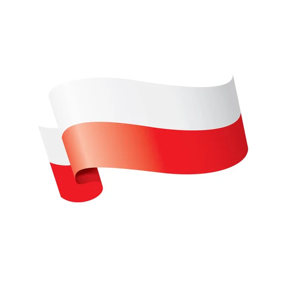 Flaga Polski, ilustracja wektora na białym tle — Wektor stockowy