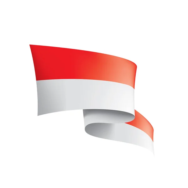 인도네시아 국기, 흰 배경 위의 벡터 그림 — 스톡 벡터