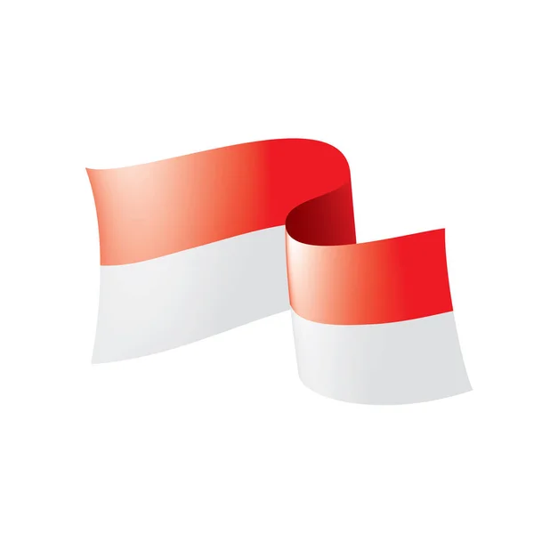 Bandera de Indonesia, ilustración vectorial sobre fondo blanco — Vector de stock