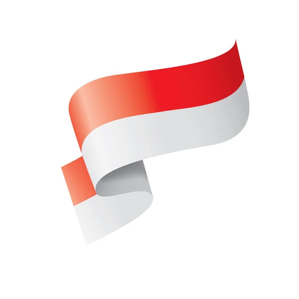 Beyaz arkaplanda Endonezya bayrağı, vektör illüstrasyonu — Stok Vektör