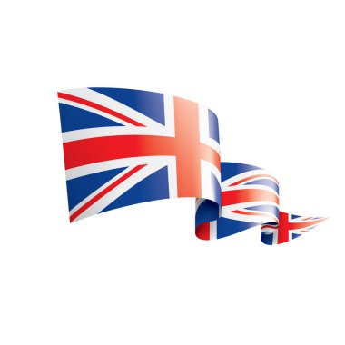 Birleşik Krallık bayrağı, beyaz arkaplanda vektör illüstrasyonu