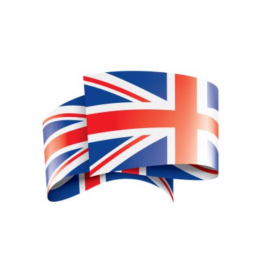 Birleşik Krallık bayrağı, beyaz arkaplanda vektör illüstrasyonu