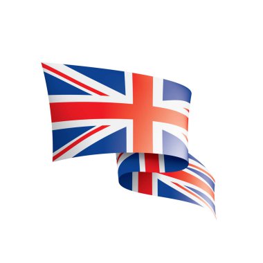 Birleşik Krallık bayrağı, beyaz arkaplanda vektör illüstrasyonu