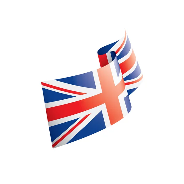 Birleşik Krallık bayrağı, beyaz arkaplanda vektör illüstrasyonu — Stok Vektör