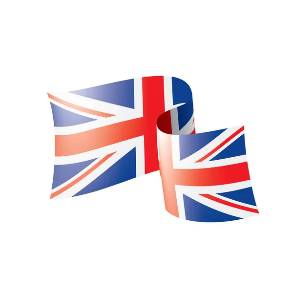 Storbritannien flagga, vektor illustration på en vit bakgrund — Stock vektor