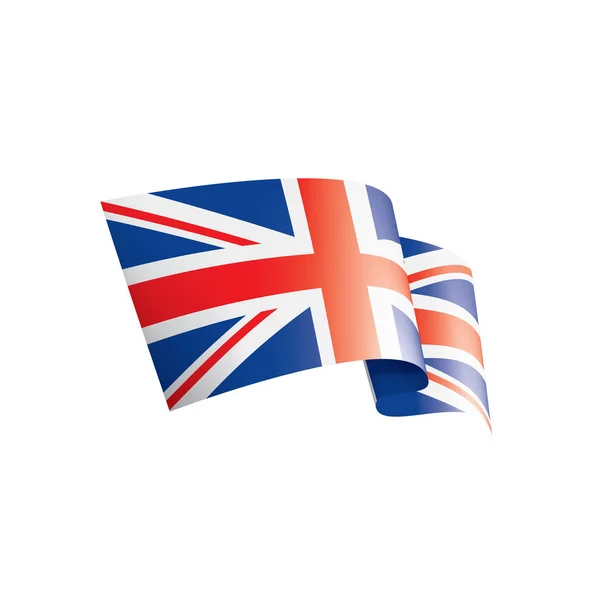 Birleşik Krallık bayrağı, beyaz arkaplanda vektör illüstrasyonu — Stok Vektör