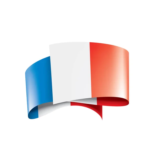 흰색 바탕에 벡터 삽화가 그려진 프랑스 국기. — 스톡 벡터