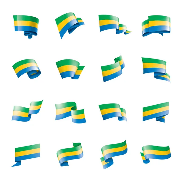 Bandiera del Gabon, illustrazione vettoriale su sfondo bianco. — Vettoriale Stock