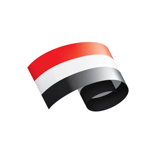 Bendera Yaman, ilustrasi vektor pada latar belakang putih. - Stok Vektor