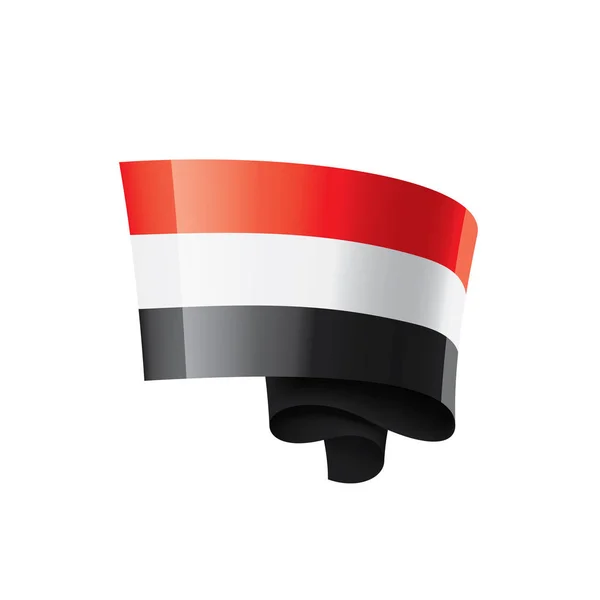 Bandera yemení, ilustración vectorial sobre fondo blanco. — Vector de stock