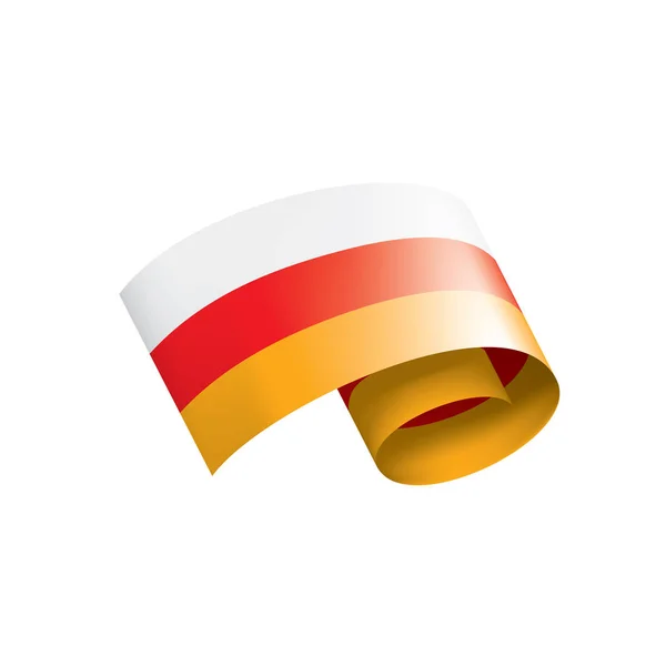 Bandera de Osetia del Sur, ilustración vectorial sobre fondo blanco. — Vector de stock