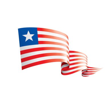 Liberya bayrağı, beyaz bir arka plan üzerinde vektör çizim.