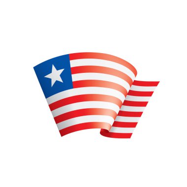 Liberya bayrağı, beyaz bir arka plan üzerinde vektör çizim.