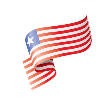 Liberya bayrağı, beyaz bir arka plan üzerinde vektör çizim.