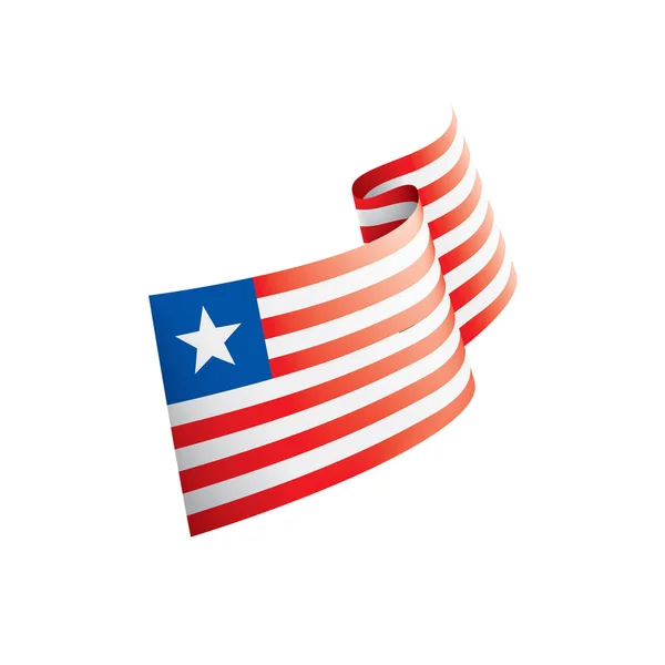 Liberya bayrağı, beyaz bir arka plan üzerinde vektör çizim. — Stok Vektör