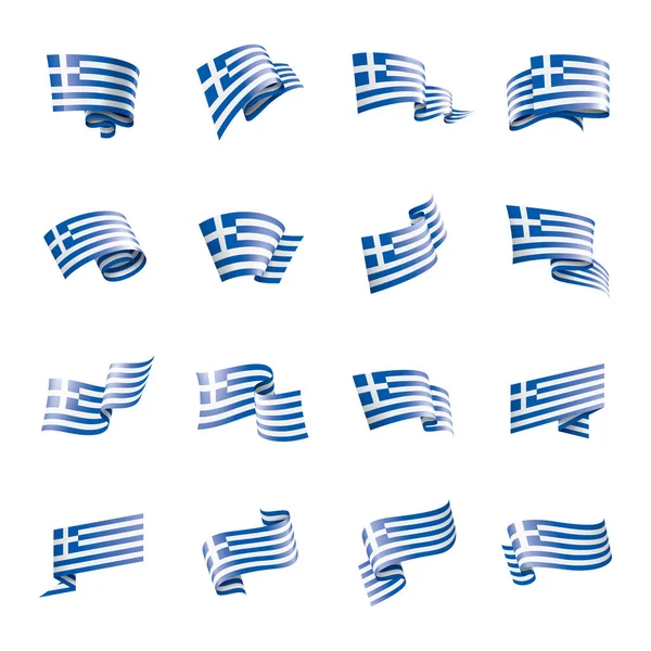 Drapeau Grèce, illustration vectorielle sur fond blanc . — Image vectorielle