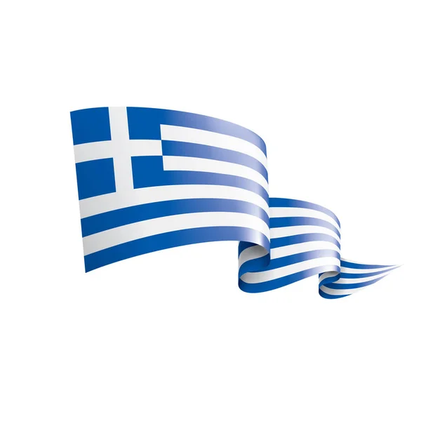 ギリシャの国旗は、白の背景にベクトル画像. — ストックベクタ