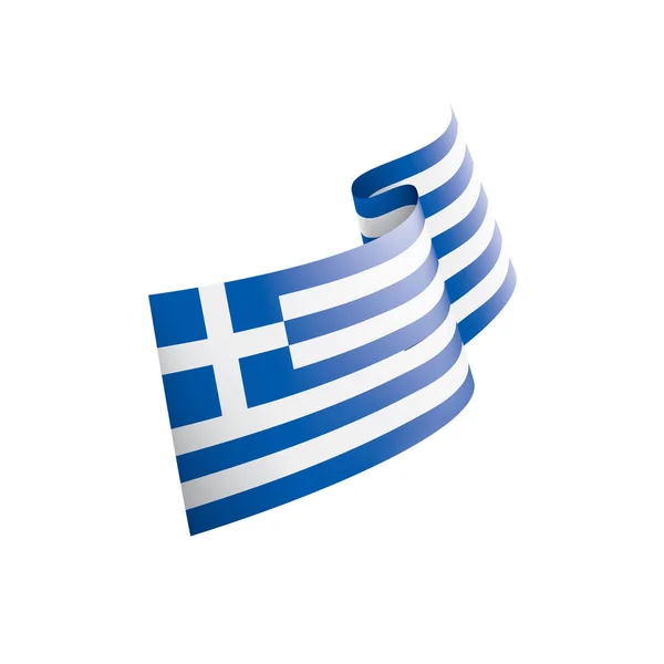 希腊国旗, 矢量插图白色背景. — 图库矢量图片