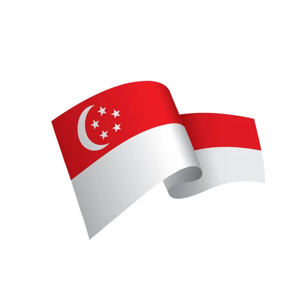 Drapeau Singapour, illustration vectorielle — Image vectorielle